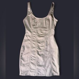 Forever 21 Tan Khaki Sheath Mini Dress Scoop Neck Sleeveless Women Size S NWT